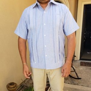 Guayabera Shirt Short Sleeve Fine Linen